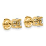14k 1 1/2 carat Lab Grown Diamond VS/SI+ G+ Round Complete Four Prong Lightweight Screwback Stud Earrings - Image 3