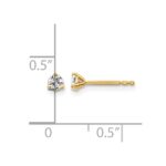 14k 1/5 carat Certified Lab Grown Diamond VS+ F+ Round Complete Three Prong Stud Earrings - Image 4