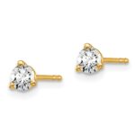 18k 1/3 carat Certified Lab Grown Diamond VS+ F+ Round Complete Three Prong Stud Earrings - Image 2