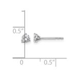 14k White Gold 1/3 carat Lab Grown Diamond VS+ F+ Round Complete Three Prong Stud Earrings - Image 5
