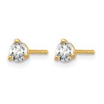 14k 1/3 carat Lab Grown Diamond VS/SI+ G+ Round Complete Three Prong Stud Earrings - Image 2