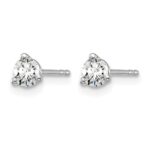 14k White Gold 3/8 carat Lab Grown Diamond VS+ F+ Round Complete Three Prong Stud Earrings - Image 2