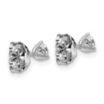 14k White Gold 3/8 carat Lab Grown Diamond VS/SI+ G+ Round Complete Three Prong Stud Earrings - Image 4