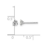 14k White Gold 3/8 carat Lab Grown Diamond VS+ F+ Round Complete Three Prong Stud Earrings - Image 5