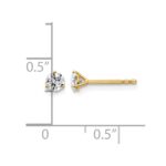 14k 3/8 carat Lab Grown Diamond VS+ F+ Round Complete Three Prong Stud Earrings - Image 5