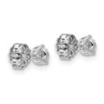 18k White Gold 1/2 carat Lab Grown Diamond VS+ F+ Round Complete Three Prong Stud Earrings - Image 3