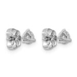 Platinum 1/2 carat Lab Grown Diamond VS+ F+ Round Complete Three Prong Stud Earrings - Image 3