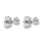 14k White Gold 1/2 carat Lab Grown Diamond VS/SI+ G+ Round Complete Three Prong Stud Earrings - Image 4