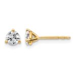 14k 1/2 carat Lab Grown Diamond VS/SI+ G+ Round Complete Three Prong Stud Earrings