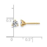 14k 1/2 carat Lab Grown Diamond VS/SI+ G+ Round Complete Three Prong Stud Earrings - Image 5
