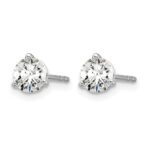 14k White Gold 5/8 carat Lab Grown Diamond VS+ F+ Round Complete Three Prong Stud Earrings - Image 2