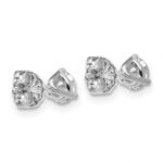 14k White Gold 5/8 carat Lab Grown Diamond VS/SI+ G+ Round Complete Three Prong Stud Earrings - Image 4