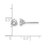 14k White Gold 5/8 carat Lab Grown Diamond VS+ F+ Round Complete Three Prong Stud Earrings - Image 5