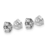 18k White Gold 3/4 carat Certified Lab Grown Diamond VS+ F+ Round Complete Three Prong Stud Earrings - Image 3