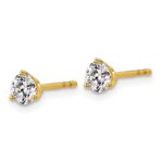 18k 3/4 carat Certified Lab Grown Diamond VS+ F+ Round Complete Three Prong Stud Earrings - Image 2