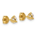 18k 3/4 carat Lab Grown Diamond VS+ F+ Round Complete Three Prong Stud Earrings - Image 3
