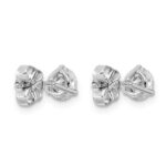 Platinum 1 carat Lab Grown Diamond VS+ F+ Round Complete Three Prong Stud Earrings - Image 3
