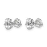 14k White Gold 1 carat Certified Lab Grown Diamond VS+ F+ Round Complete Three Prong Stud Earrings - Image 4