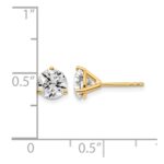 14k White Gold 1 1/2 carat Certified Lab Grown Diamond VS+ F+ Round Complete Three Prong Stud Earrings - Image 5