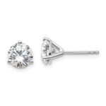 Platinum 2 carat Certified Lab Grown Diamond VS+ F+ Round Complete Three Prong Stud Earrings