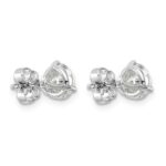 14k White Gold 2 carat Lab Grown Diamond VS/SI+ G+ Round Complete Three Prong Stud Earrings - Image 4