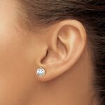 14k 2 carat Certified Lab Grown Diamond VS/SI+ G+ Round Complete Three Prong Stud Earrings - Image 3