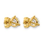 14k 2 carat Certified Lab Grown Diamond VS/SI+ G+ Round Complete Three Prong Stud Earrings - Image 4