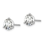 18k White Gold 3 carat Certified Lab Grown Diamond VS+ F+ Round Complete Three Prong Stud Earrings - Image 2