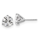 Platinum 4 carat Lab Grown Diamond VS+ F+ Round Complete Three Prong Stud Earrings