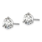 18k White Gold 5 carat Lab Grown Diamond VS+ F+ Round Complete Three Prong Stud Earrings - Image 2