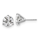 Platinum 5 carat Certified Lab Grown Diamond VS+ F+ Round Complete Three Prong Stud Earrings