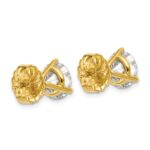 14k 5 carat Lab Grown Diamond VS/SI+ G+ Round Complete Three Prong Stud Earrings - Image 4