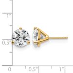 14k 5 carat Lab Grown Diamond VS/SI+ G+ Round Complete Three Prong Stud Earrings - Image 5