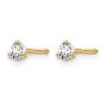 14k Yellow Gold 1/5 ctw Lab Grown Diamond VS+ F+ Round 3 Prong Heavy Wt. Screwback Stud Earrings - Image 2