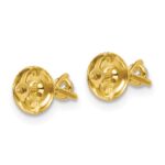 14k Yellow Gold 1/5 ctw Lab Grown Diamond VS+ F+ Round 3 Prong Heavy Wt. Screwback Stud Earrings - Image 4