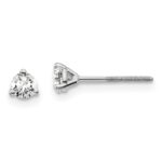18k White Gold 1/4 carat Certified Lab Grown Diamond VS+ F+ Round Complete Three Prong Screwback Stud Earrings