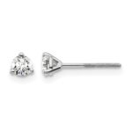 14k White Gold 1/4 carat Certified Lab Grown Diamond VS+ F+ Round Complete Three Prong Screwback Stud Earrings