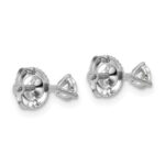 18k White Gold 1/3 carat Certified Lab Grown Diamond VS+ F+ Round Complete Three Prong Screwback Stud Earrings - Image 3