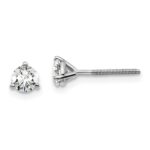 Platinum 1/2 carat Certified Lab Grown Diamond VS+ F+ Round Complete Three Prong Screwback Stud Earrings