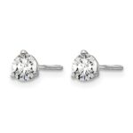 14k White Gold 1/2 carat Certified Lab Grown Diamond VS/SI+ G+ Round Complete Three Prong Screwback Stud Earrings - Image 2