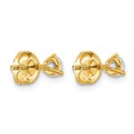 14k 1/2 carat Lab Grown Diamond VS/SI+ G+ Round Complete Three Prong Screwback Stud Earrings - Image 4