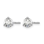 14k White Gold 5/8 carat Certified Lab Grown Diamond VS/SI+ G+ Round Complete Three Prong Screwback Stud Earrings - Image 2