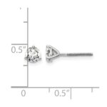14k White Gold 3/4 carat Lab Grown Diamond VS/SI+ G+ Round Complete Three Prong Screwback Stud Earrings - Image 5