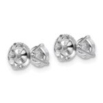 18k White Gold 1 carat Certified Lab Grown Diamond VS+ F+ Round Complete Three Prong Screwback Stud Earrings - Image 3