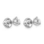 Platinum 1 carat Lab Grown Diamond VS+ F+ Round Complete Three Prong Screwback Stud Earrings - Image 3