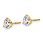 18k 1 1/2 carat Lab Grown Diamond VS+ F+ Round Complete Three Prong Stud Earrings - Image 2