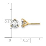 14k 1 1/2 carat Lab Grown Diamond VS+ F+ Round Complete Three Prong Screwback Stud Earrings - Image 5