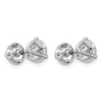 Platinum 4 carat Lab Grown Diamond VS+ F+ Round Complete Three Prong Screwback Stud Earrings - Image 3