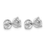 14k White Gold 1 3/4 carat Lab Grown Diamond VS+ F+ Round Three Prong Complete Screwback Stud Earrings - Image 3