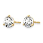 14k 2 1/2 carat Lab Grown Diamond VS/SI+ G+ Round Complete Three Prong Screwback Stud Earrings - Image 2